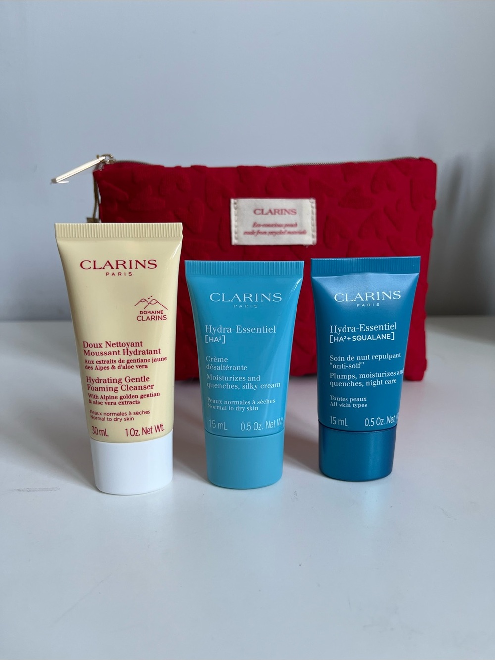Clarins skincare travel set